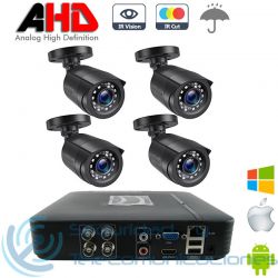 DVR 4ch + 4 Cámaras Exterior AHD 1080p