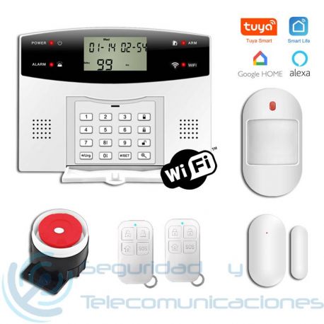 Alarma WiFi-GSM-PSTN sin cuotas Tuya SmartLife