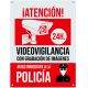 Cartel PVC Aviso Policía