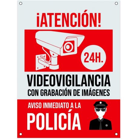 Cartel PVC Aviso Policía
