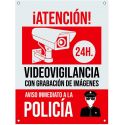 Cartel PVC Aviso Policía