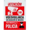 Cartel PVC Aviso Policía