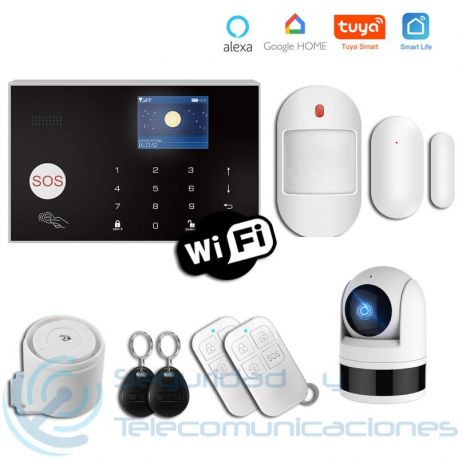 Kit Alarma GSM-WiFi Tuya SmartLife + Cámara PTZ