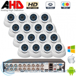 DVR 16ch + 16 Cámaras Interior AHD 720p