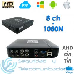 Grabador DVR 8ch Tribrido AHD CVI TVI