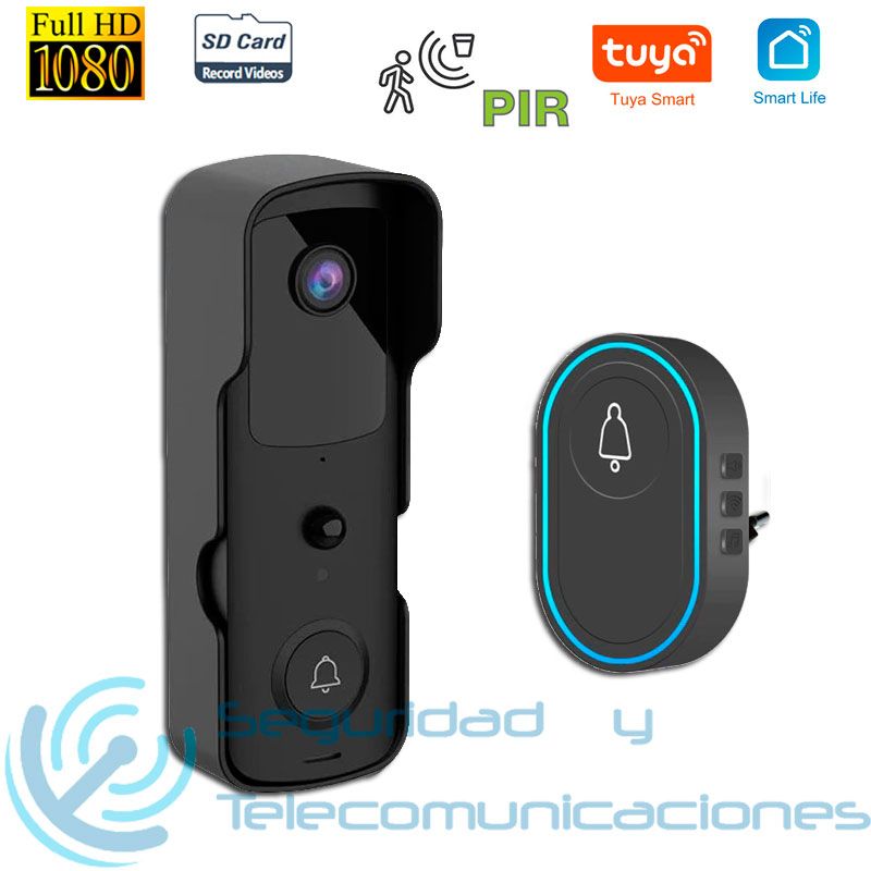 Videoportero Tuya Smart Wifi con Sensor PIR y Visión Nocturna